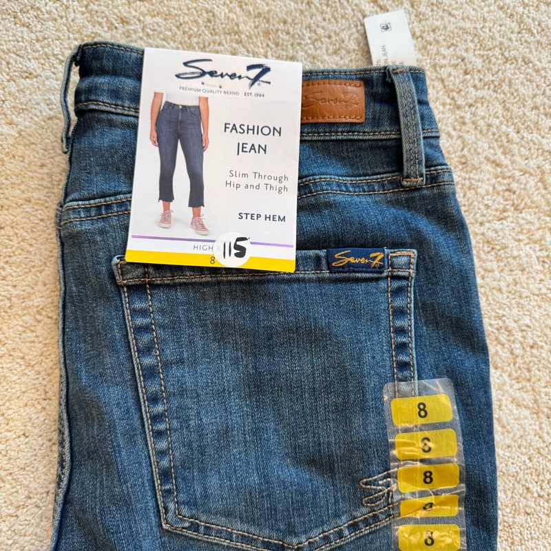Seven7 Ladies High-Rise Step Hem Cropped Fashion Jean Size 8 gallery