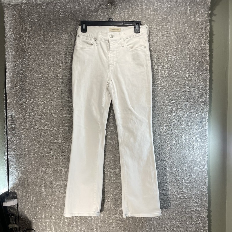 Madewell Mid Rise Kick Out Jeans White 26 Ankle Length Vacation Beach Travel