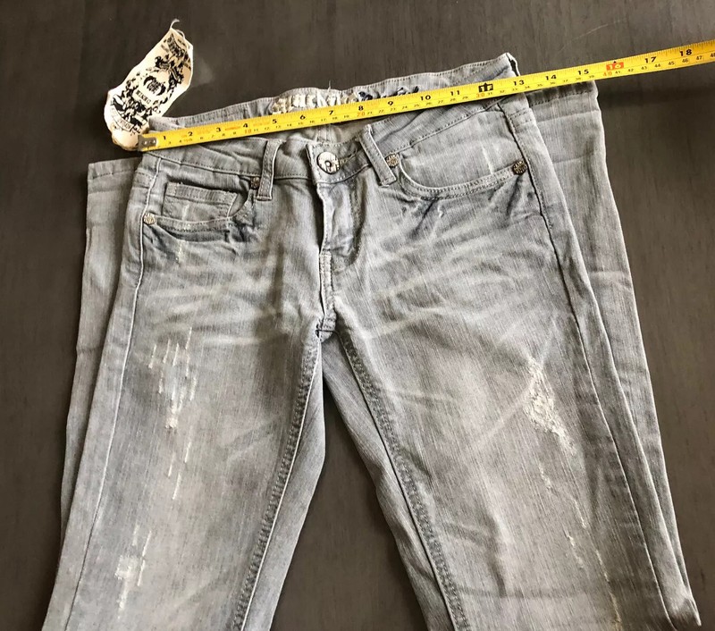 Machine Pour Neuf Mode Jeans Womens 1 Skinny Distressed Gray Denim Cotton Blend