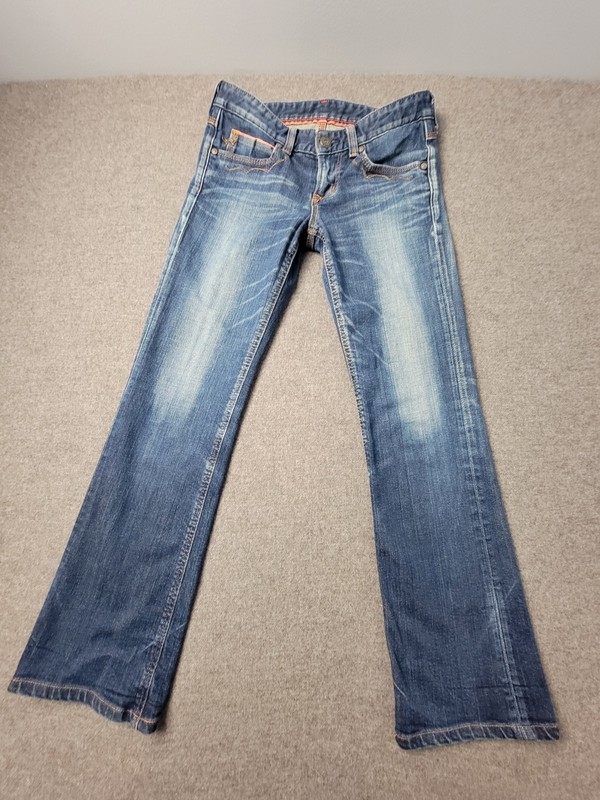 Edwin Women’s Blue Trip Jeans Bootcut 29×32 Medium Wash Flap Pocket Y2K