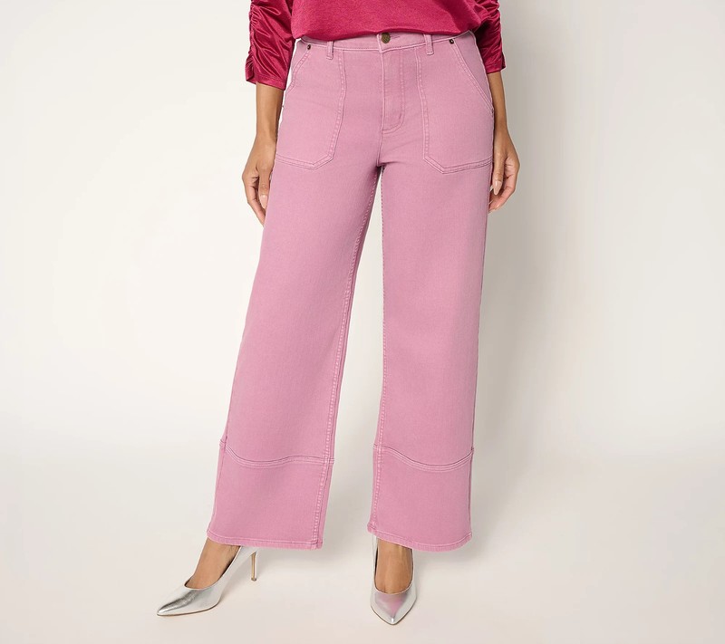 #2111 LOGO by Lori Goldstein Tall Wide Leg Jeans with Button Fly Size 2T