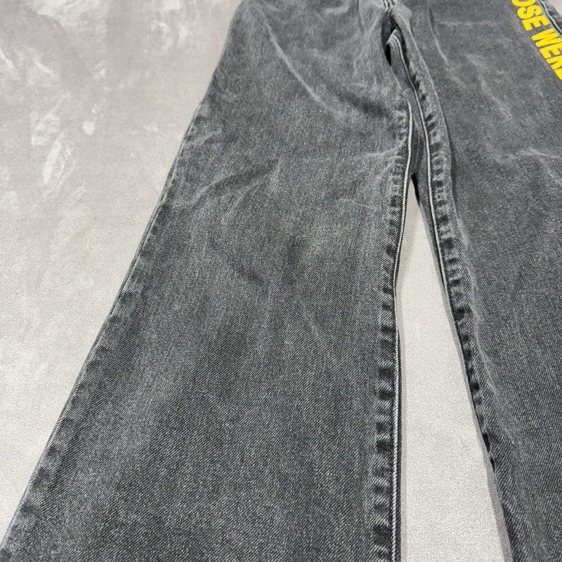 The Ragged Priest Wide Leg Black Denim Jeans Distressed womens High Rise 24 gallery
