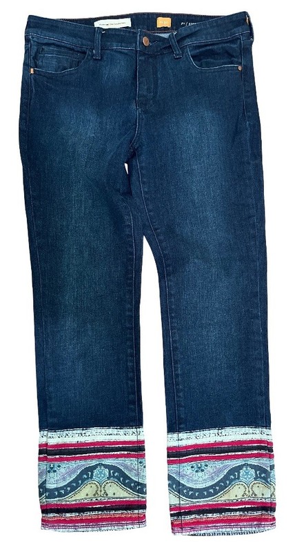 Pilcro and the Letterpress No 30 Cropped Pattern Hem Jeans