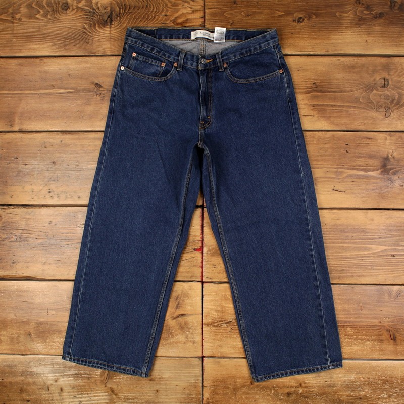 Levis 569 Jeans 36×29 Blue Relaxed Straight Loose Dark Stonewash Zip Denim