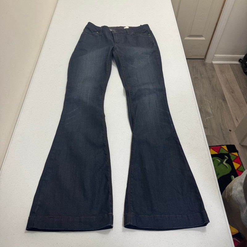 Buffalo David Bitton Flare Jeans Dark Wash Indigo Stretch Denim Size 29 x 32