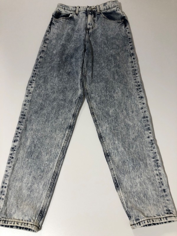 Jeans Womens Blue Acid Wash Straight Leg High Waisted (Sz UK 26/30) Denim