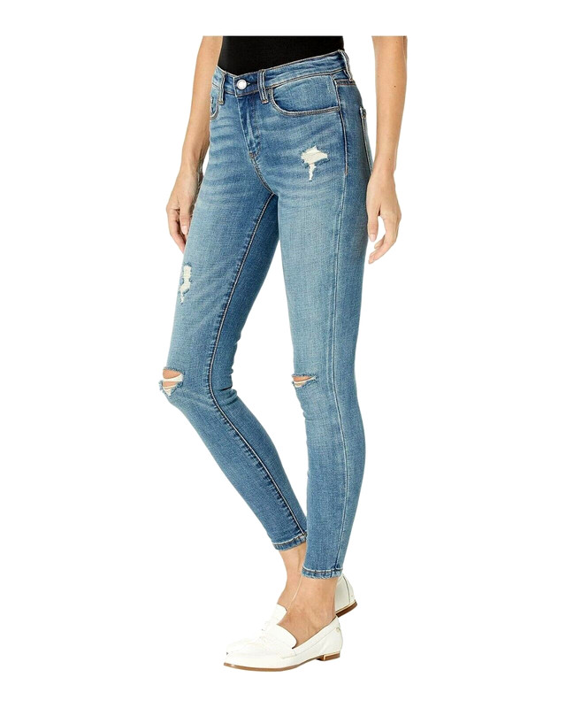 Blank NYC The Bond Mid Rise Skinny Distressed Jeans in Jersey Girls Size 26