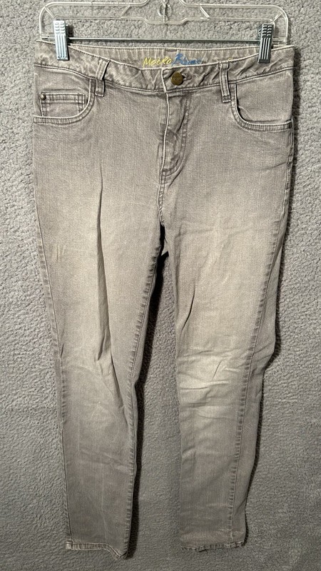 Metro Blues Gem Studdend Skinny Straight Cut Denim Jeans Size Child 6T Gray