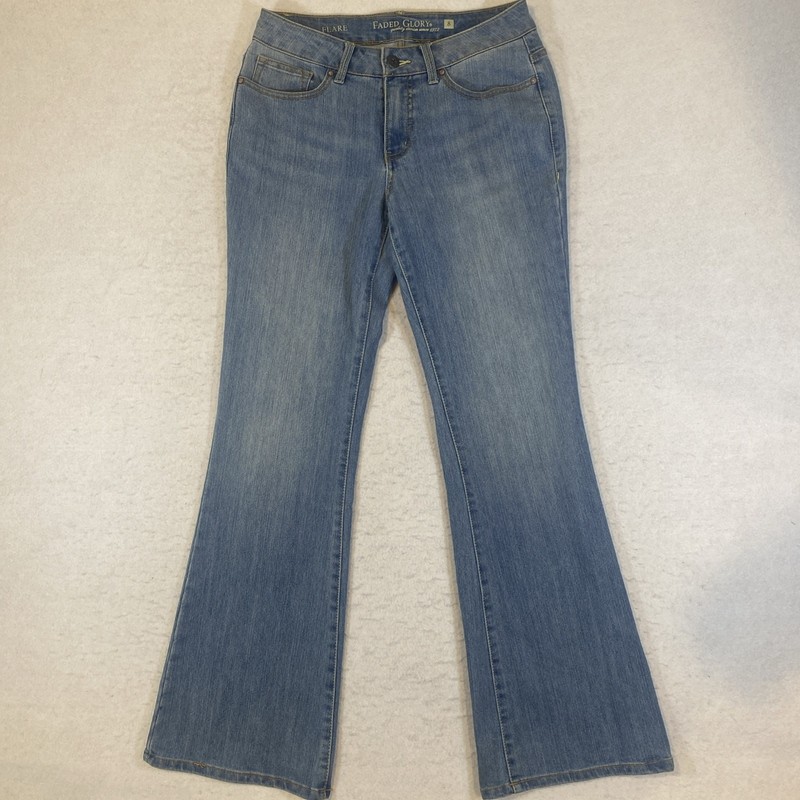 Faded Glory Jeans Womens 8 Flare Denim