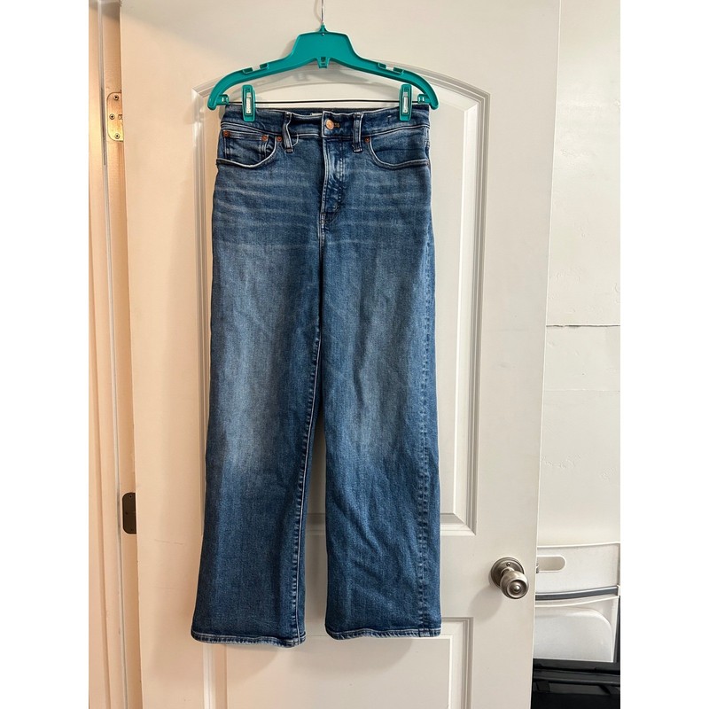 Madewell The Perfect Vintage Wide-Leg Jean Medium Indigo Blue High Rise Size 28