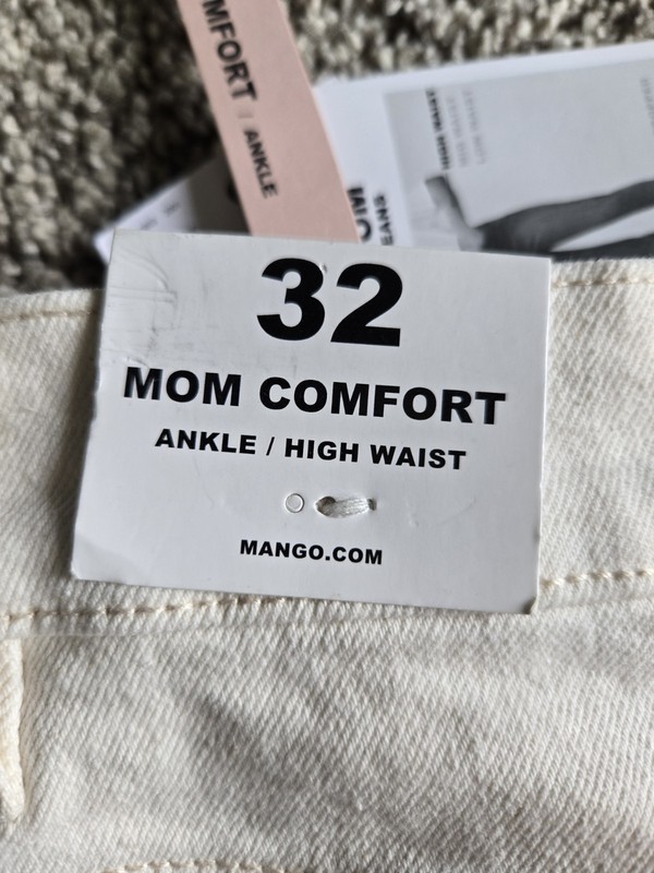 New MNG Mango Mom Jeans Tapered High Rise Stretch Denim Women Size 32 gallery