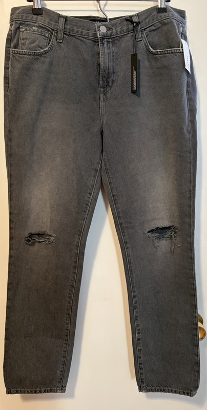 J Brand Grey Women’s Ripped Jeans Haven Destruct Mid Rise Size 29 100% Cotton