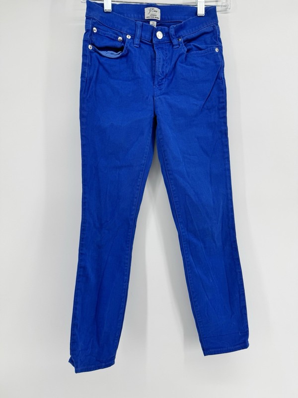 J. Crew Bright Blue High-Rise Skinny Jeans Size 24