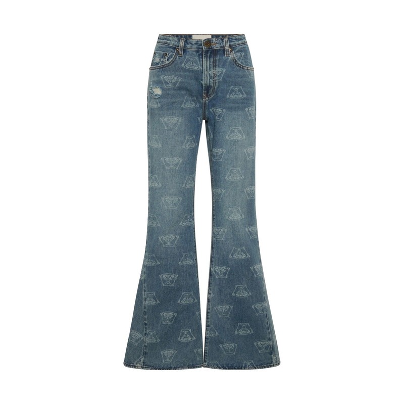 One Teaspoon Marines Mid Waist Flared Denim Jeans - Medusa Sz:28X32 Ret$180 NWT gallery