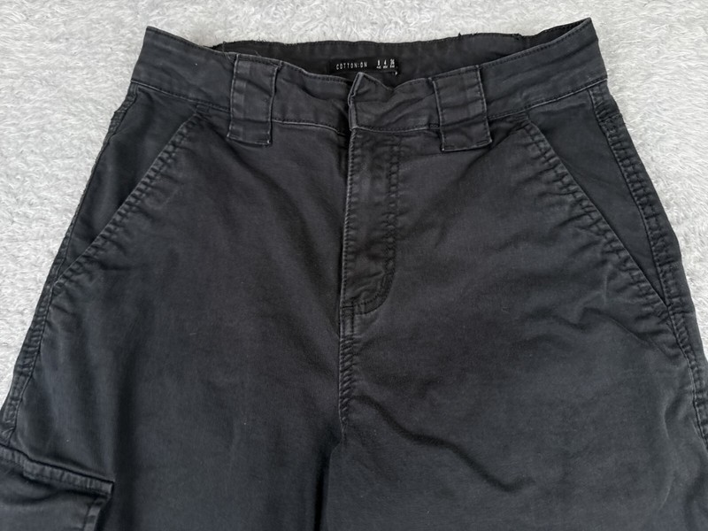Cotton On Pants Womens 4 Black Jogger Cargo Cotton Blend Elastic Hem 26x27 gallery