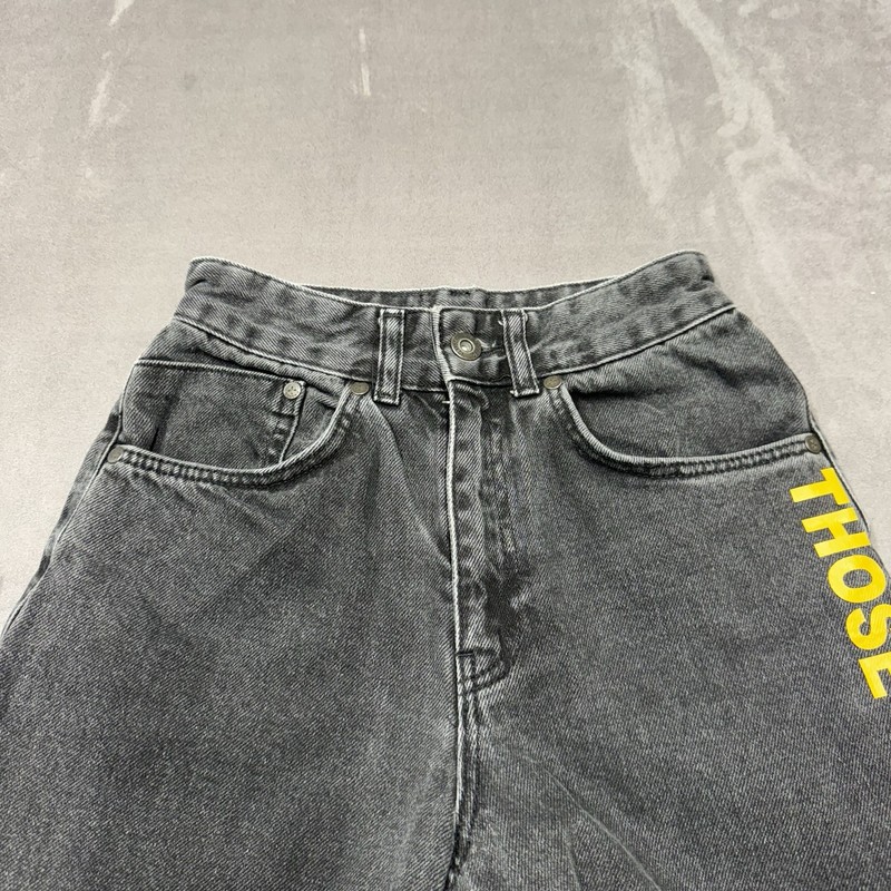 The Ragged Priest Wide Leg Black Denim Jeans Distressed womens High Rise 24 gallery