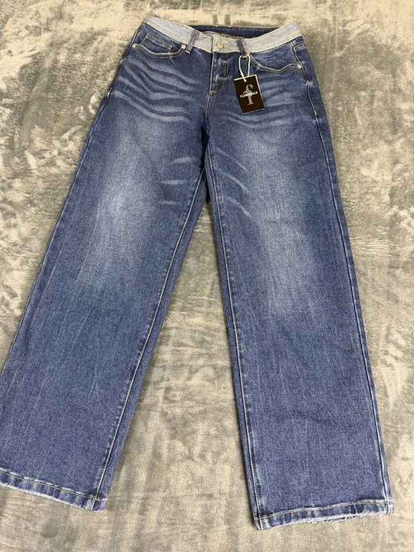 Flamingoals Womens Wide-Leg Blue Denim Jeans M NWT