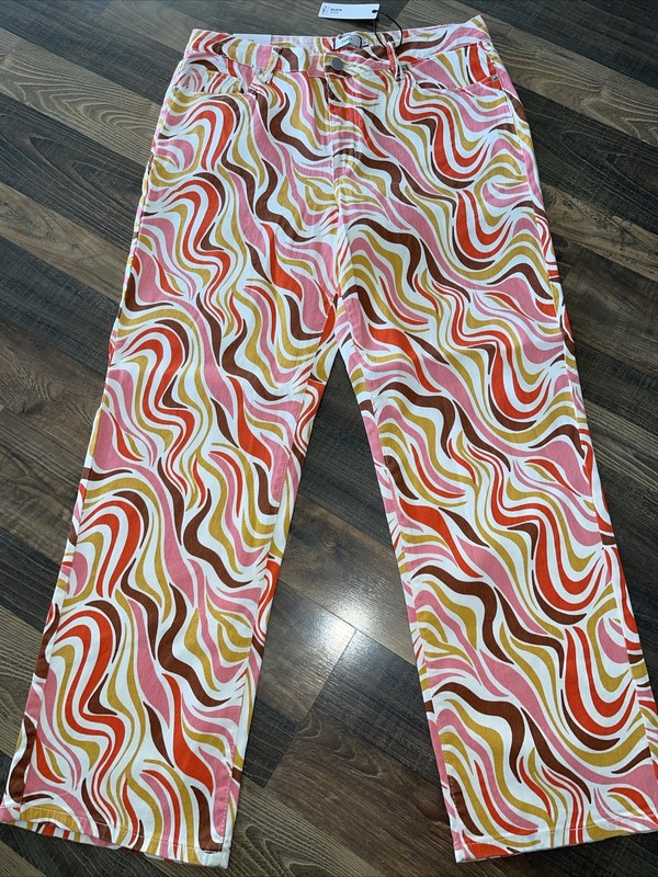 Rue21 Rue+ Geometric Swirls Funky High Rise Skate Jean Pants size 1X