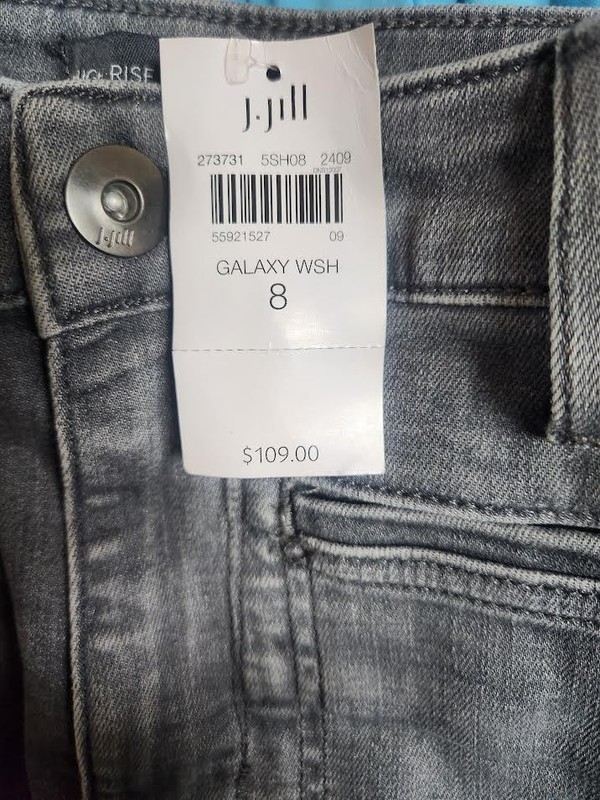 J. Jill Jeans Womens 8 Grey High-Rise Flair-Leg Cotton Tencel Stretch Denim gallery