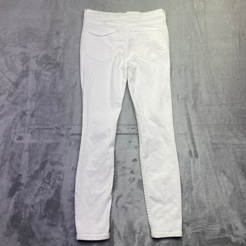Free People White Distressed Skinny Jeans High Rise Blown Out Knee Sz 26 NWT gallery