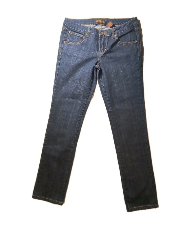 Zana Di Jeans Women’s Straight Stretch Blue Denim Button Logo 5-Pocket