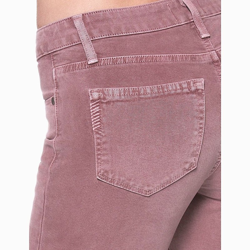 Paige Hoxton Mid Rise Straight Ankle Jeans Pink Raw Hem Size 24 Cropped