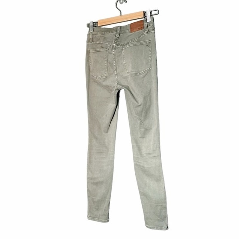 Madewell Jeans 9” High Rise Skinny Exposed Button Fly Olive Green Size 25 | 0 gallery