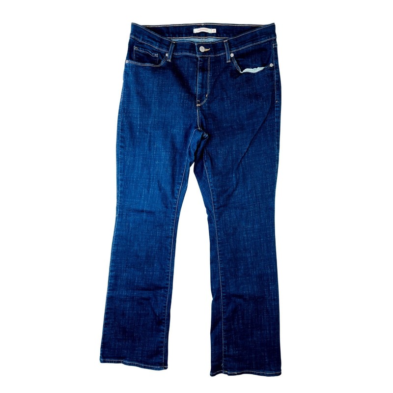 Levis Classic Bootcut Jeans Womens 14 Dark Wash Indigo Denim Mid Rise Stretch