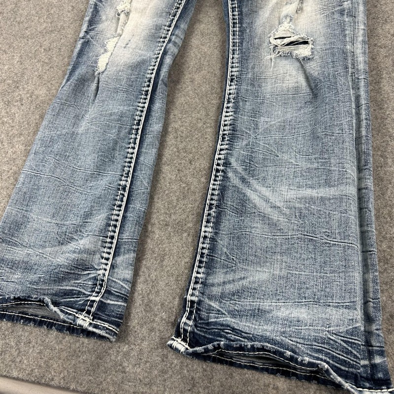 Rock Revival Cambria Jeans Womens 33 Blue Embroidered Pockets Bootcut Denim Y2K gallery