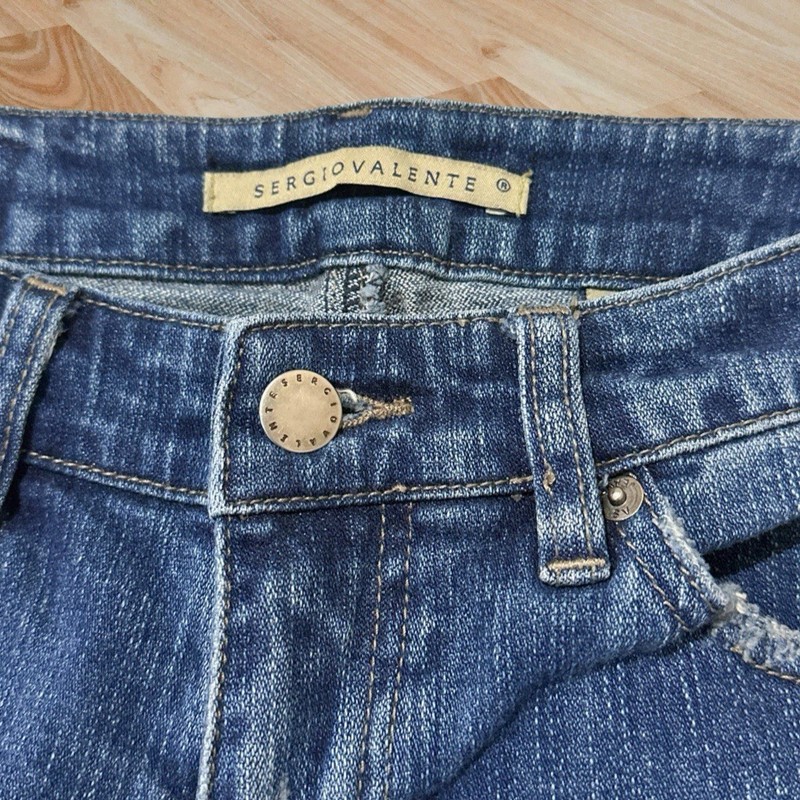 VTG Sergio Valente Patchwork Bootcut Jeans Women's Size 28 Medium Wash 28x33 gallery