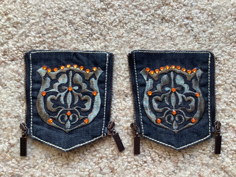 GRIDLOCK DENIM Interchangeable BACK POCKETS Zipper Extra Back Pockets JEANS #4