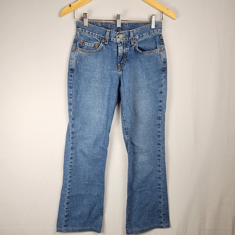 Vintage Lucky Brand Dungarees Peanut Pant Low Rise Flare Jeans 0/25 USA Boho