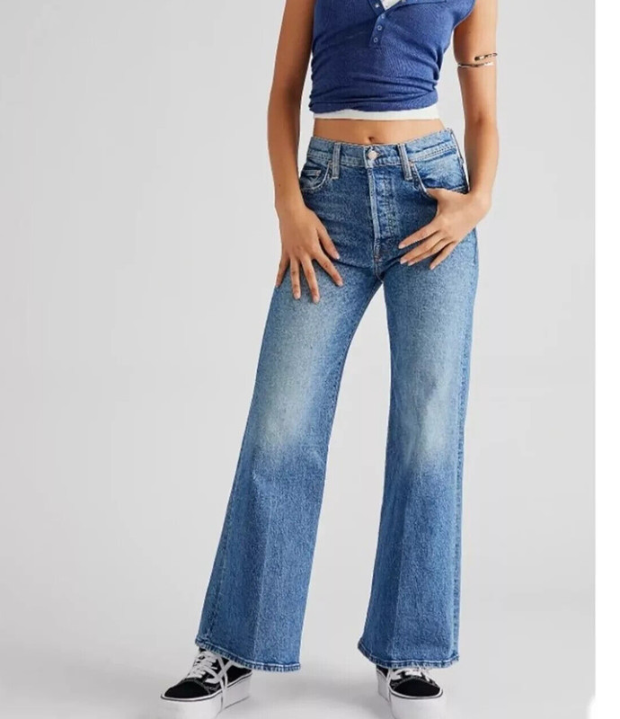 NWOT MOTHER THE TOMCAT ROLLER HIGH RISE WIDE LEG JEANS OTHER MOODS SIZE 33