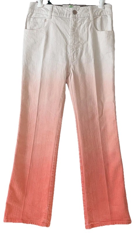 STELLA MCCARTNEY Made in Italy Ombré White Peach Kick Flare Jeans Size 25 SUMMER