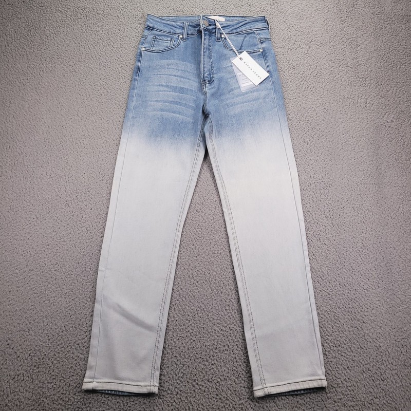 RISEN Jeans Womens Size 7/28 Skinny Straight High Rise Light Ombre Denim NEW