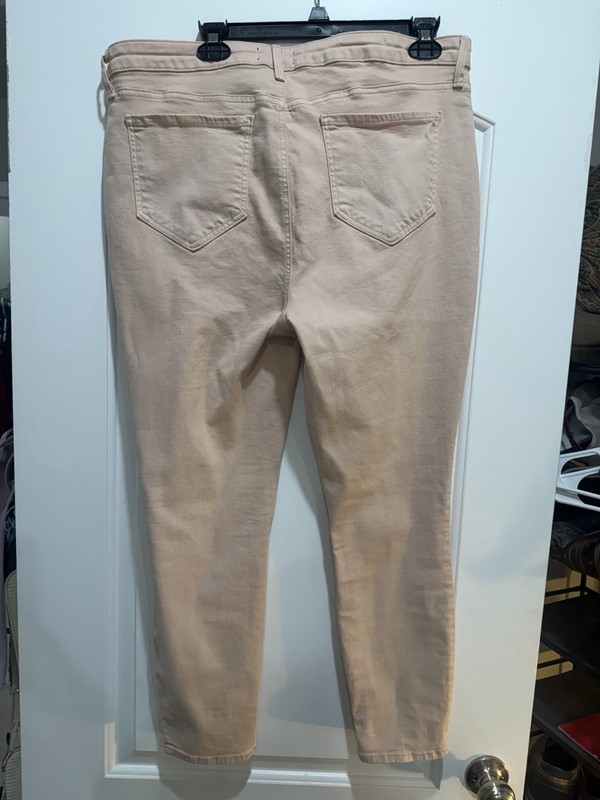 NYDJ Beige Skinny Slim Mid Rise 5-Pocket Light Wash Stretch Jeans sz 16
