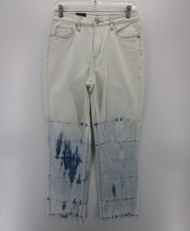 Blank NYC Jeans Women 27 Blue The Madison Crop High Rise Raw Hem Ombre Pants NEW