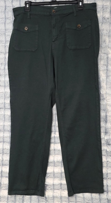 Studio Blue Dark Green Stretch Denim Jeans Women’s Size 16 Straight 33 x 28